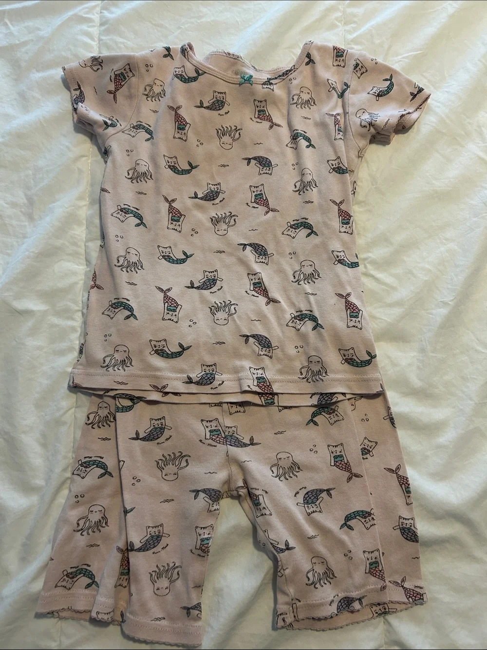 Carter's Light Pink Mermaid & Octopus Short Pajama Set